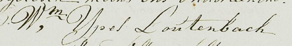 Loutenbach: handtekening van Willem Ypes op de geboorteakte van zijn zoon Klaas, 26 januari 1812